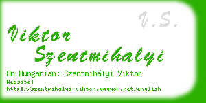 viktor szentmihalyi business card